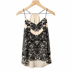 Express Black and Cream Reversible Lace Camisole